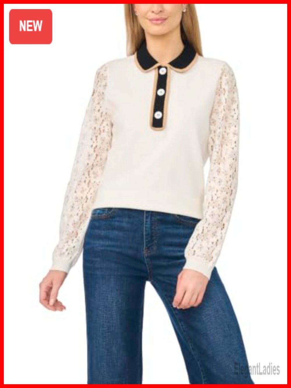 Lace Short Sleeve Polo Collar Pullover Sweater Cap Sleeve